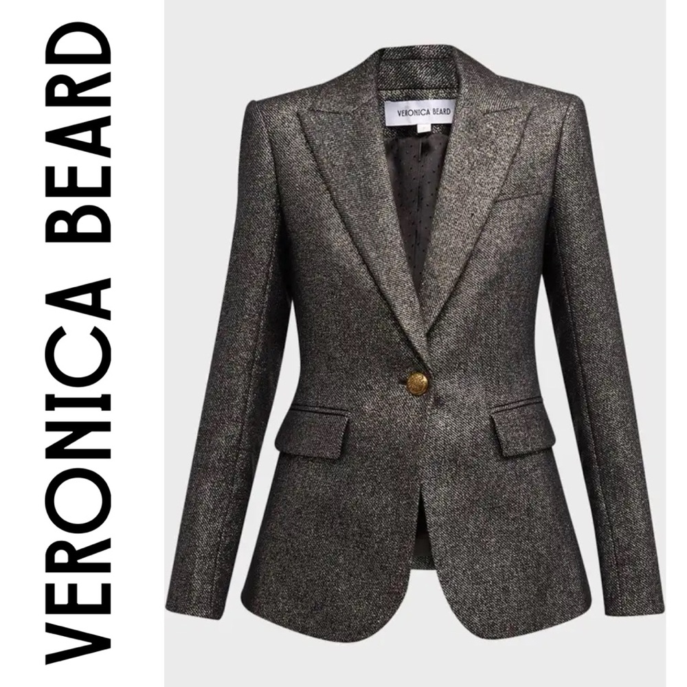 ✨ Veronica Beard Ashburn Dickey Jacket in Black/Gold